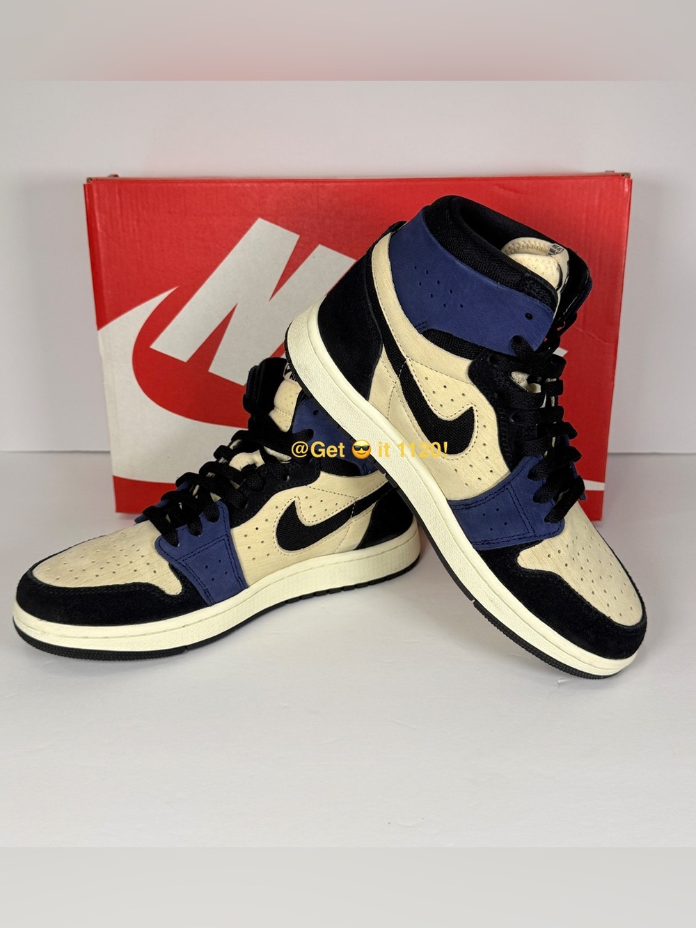 Air Jordan 1 High Zoom CMFT 2 ‘Muslin Blackened Blue’ Women's Shoes DV1305-104 - Picture 2 of 15